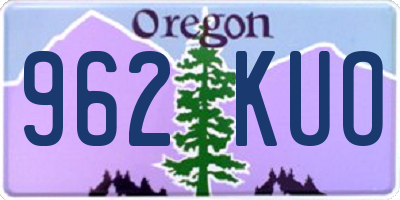 OR license plate 962KUO