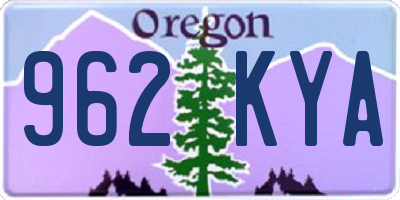 OR license plate 962KYA
