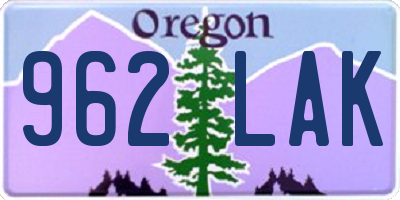 OR license plate 962LAK