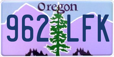OR license plate 962LFK
