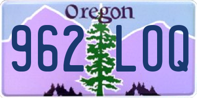 OR license plate 962LOQ