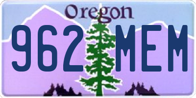 OR license plate 962MEM