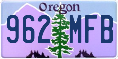 OR license plate 962MFB