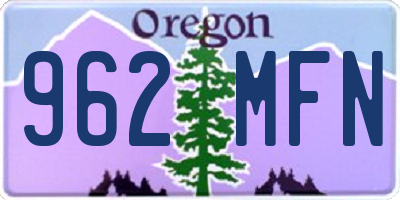 OR license plate 962MFN