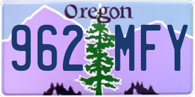 OR license plate 962MFY