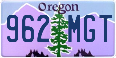 OR license plate 962MGT