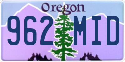 OR license plate 962MID