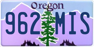 OR license plate 962MIS