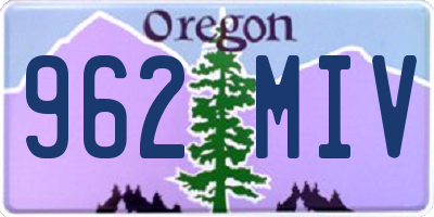 OR license plate 962MIV