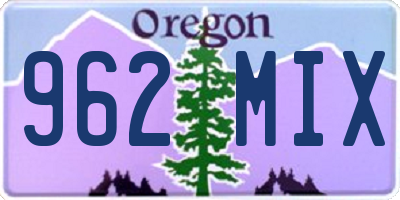 OR license plate 962MIX