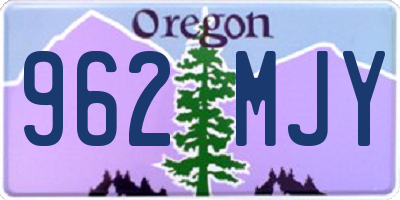 OR license plate 962MJY