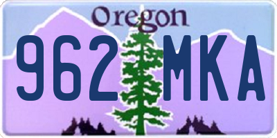 OR license plate 962MKA