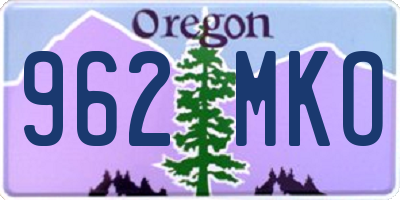 OR license plate 962MKO
