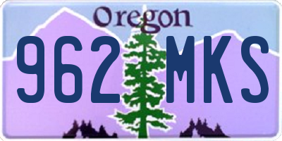 OR license plate 962MKS