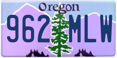 OR license plate 962MLW