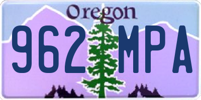 OR license plate 962MPA