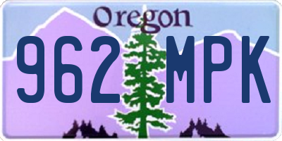 OR license plate 962MPK