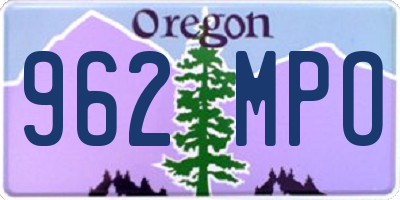 OR license plate 962MPO