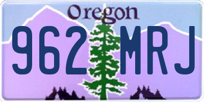 OR license plate 962MRJ