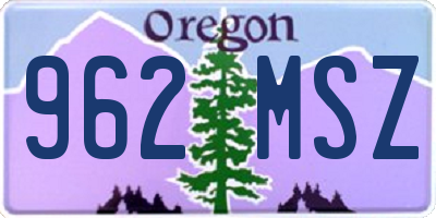 OR license plate 962MSZ