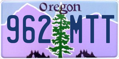 OR license plate 962MTT
