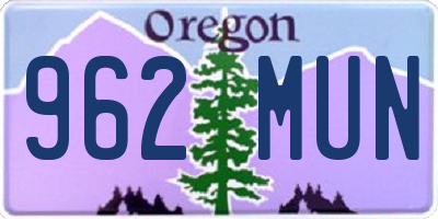 OR license plate 962MUN