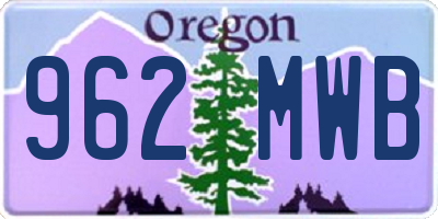 OR license plate 962MWB