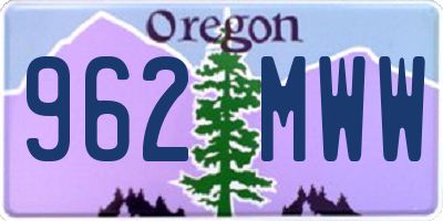 OR license plate 962MWW