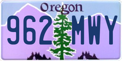 OR license plate 962MWY