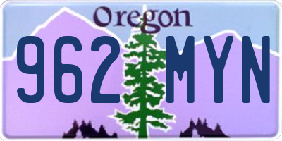 OR license plate 962MYN