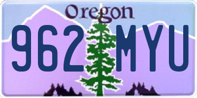 OR license plate 962MYU