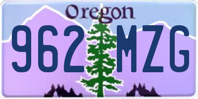 OR license plate 962MZG