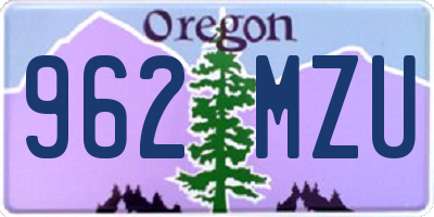 OR license plate 962MZU