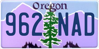 OR license plate 962NAD