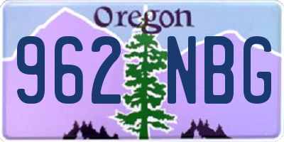 OR license plate 962NBG