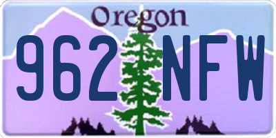 OR license plate 962NFW