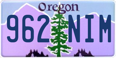 OR license plate 962NIM