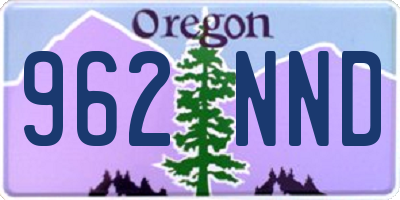 OR license plate 962NND