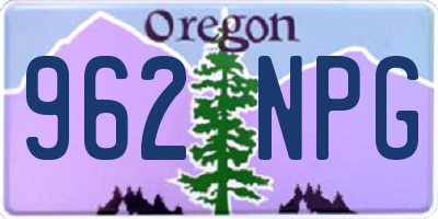 OR license plate 962NPG