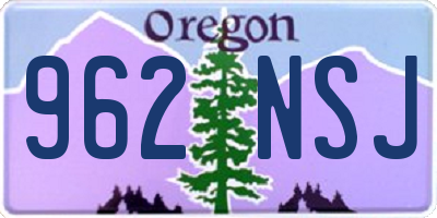 OR license plate 962NSJ