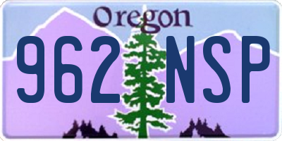 OR license plate 962NSP