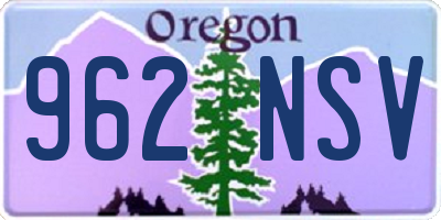 OR license plate 962NSV