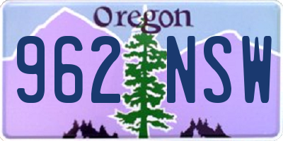 OR license plate 962NSW