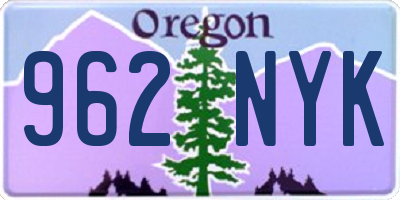 OR license plate 962NYK