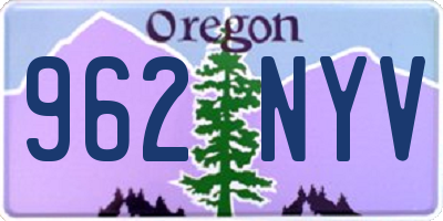 OR license plate 962NYV