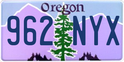 OR license plate 962NYX