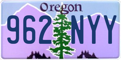 OR license plate 962NYY