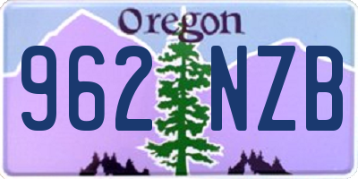OR license plate 962NZB