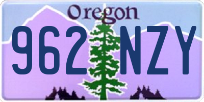 OR license plate 962NZY