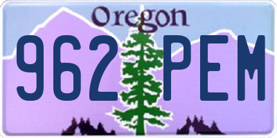 OR license plate 962PEM